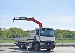 Renault - C 380 / Ravna platforma + Kran FASSI