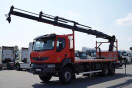 Renault - KERAX 430 6x4 / Ravna platforma + Kran HIAB