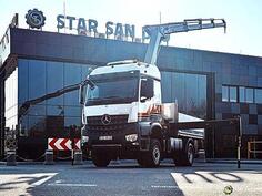 Mercedes Benz - AROCS 1851 PALFINGER PK 20002 kamion s ravnom platformom + kran / STR-0386