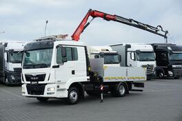 MAN - TGL / 12.250 / FASSI F 65 / kamion s ravnom platformom + kran / DOM-1744