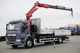 DAF - LF / 260 / ACC / HYVA HC-183 / kamion s ravnom platformom + kran / DOM-1752