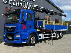 MAN - TGS TGX 26.360 / Euro 6 / manua kamion s ravnom platformom + kran / 6x2 / JOA-0167