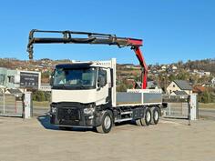 Renault - C 380 6x4 s ravnom platformom + Kran PK 18002-EH C