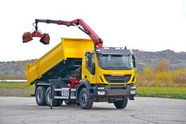 Iveco - TRAKKER 360 6x4 Kiper + Kran HMF 1444 Z2