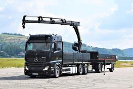 Mercedes Benz - ACTROS 2542 6x2 Ravna Platforma + Kran Palfinger PK18002-EH C + Prikolica