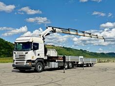 Scania - R440 6x2 Ravna platforma + Kran HIAB 422 E-6 HIPRO + Prikolica