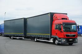 MAN - TGL 12.250 120 M3 kamion sa ceradom + prikolica sa ceradom