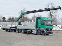 Mercedes Benz - ACTROS 2645 * FASSI F345.24 + FUNK kamion s ravnom platformom + prikolica sa ravn...