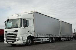DAF - XF 480 / KOMPLET TANDEM / 120 M3 / PODIZNA OSOVINA / I-PARK COOL / kamion sa ceradom + prik...