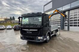 MAN - TGL 12.250 kamion s ravnom platformom+kran/LTK358
