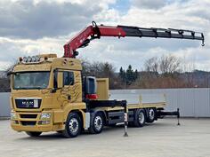 MAN - TGS 35.480 / kran / kamion s ravnom platformom / LUS-1218