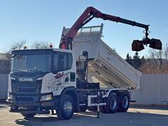 Scania - G 410 4,90m / HMF 1643 + FUNK / 6x4 / kiper / LUS-1191