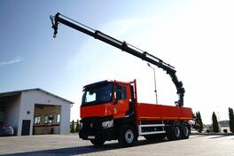Renault - C 430 Kamion s ravnom platformom+Kran / IMP-4050
