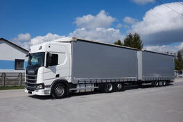 Scania - R450 Kamion sa kliznom ceradom + prikolica / LTK567