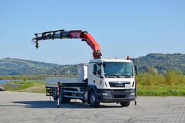 MAN - TGM 26.340 / 7,20m / PK 23002 + FUNK kran / TOP / kamion s ravnom platformom / LUS-1275