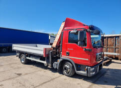 MAN - TGL 12.180 Kamion s ravnom platformom + Kran / LTK772