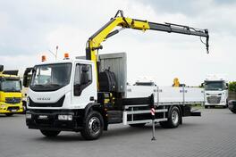 Iveco - EUROCARGO / 180-250 / kran HYVA HC - 153 / ROTATOR kamion s ravnom platformom / DOM-2237