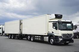 Mercedes Benz - ACTROS / 2540 / ACC / E 6 / rampa / kamion hladnjača + prikolica furgon / DOM-2280