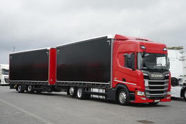 Scania - R 450 / ACC / EURO 6 /120 M3 / RETARDER kamion sa klizna zavesa cerada + prikolica sa kl...