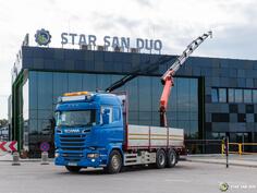 Scania - R730 6X4 PALFINGER PK 33002 EH kran kamion s ravnom platformom / STR-0670