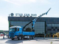 Scania - G450 6x4 PALFINGER PK 42002 SH Fly Jib kran kamion s ravnom platformom / STR-0671