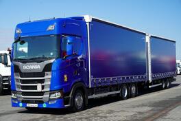 Scania - S 450 kamion sa kliznom ceradom + prikolica / IMP-4157