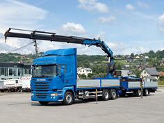 Scania - R 450 / FASSI F365 RA + DALJINSKO UPRAVLJANJE / Prikolica / TOP / Kamion sa ravnom platf...