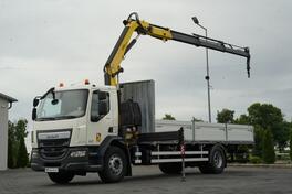 DAF - LF 260 / 4x2 / SANDUČAR 7,30 m + HDS HYVA HC 153 / UPRAVLJANJE / KAMION SA RAVNOM PLATFORMO...