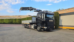 Scania - G490 6x2 / Ravna Platforma + HMF 3220K8 Dizalica / Kamion / VLT068