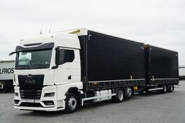 MAN - TGX 26.480 kamion sa klizna zavesa cerada + prikolica sa kliznom ceradom / IMP-4314
