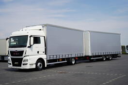 MAN -  TGX / 18.420 / Euro 6 / XLX / Kamion sa kliznom ceradom + prikolica sa kliznom ceradom / 1...