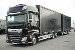 DAF - XF 480 / TANDEM SKLOP 120 M3 / PROLAZNI / I-PARK COOL / 7,7 kamion sa ceradom + prikolica s...