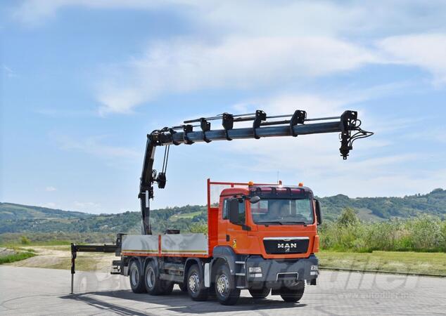 MAN - TGS 35.440 8x4 / Ravna platforma + Kran HIAB