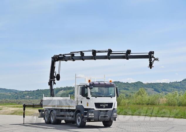 MAN - TGS 26.360 6x4 / Ravna platforma + Kran HIAB