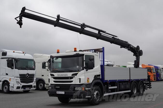 Scania - P 420 6x4 / Ravna platforma + Kran Hiab