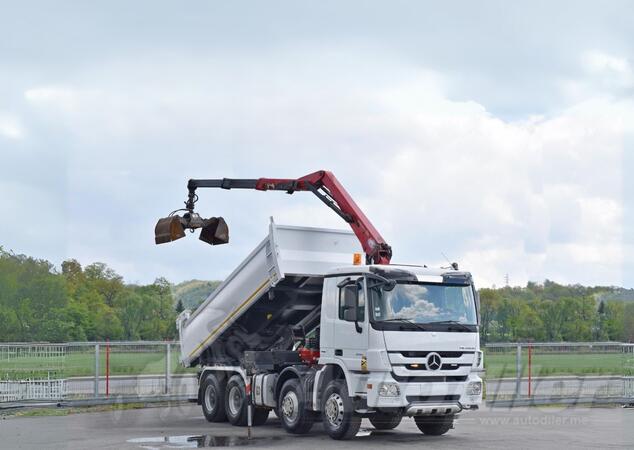 Mercedes Benz - ACTROS 4141 8x4 / Kiper + Kran HMF