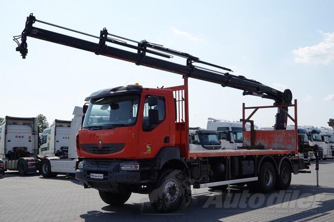 Renault - KERAX 430 6x4 / Ravna platforma + Kran HIAB