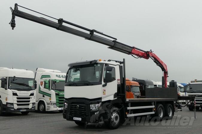 Renault -  C 380 6x4 / Ravna Platforma + Kran  FASSI