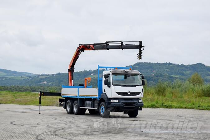 Renault - KERAX 370 6x4 / Ravna Platforma / Kran PALFINGER