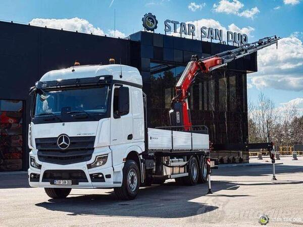 Mercedes Benz - ACTROS 3351 NEW 6x4 Fassi F485 kamion s ravnom platformom +kran / STR-0410