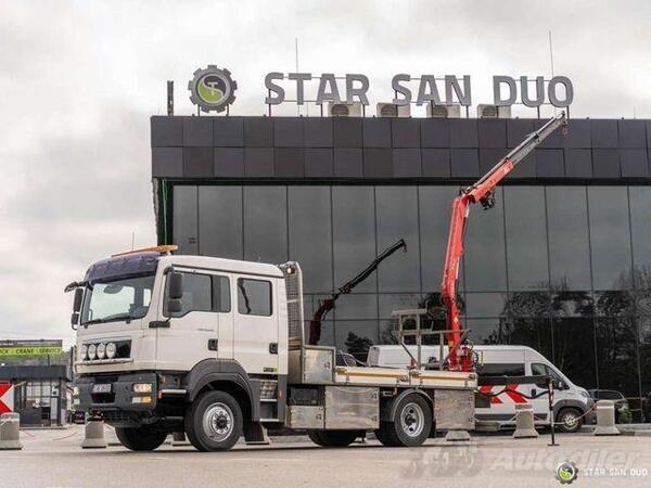 MAN - TGM 13.290 4x4 FASSI F40B22 DOKA kamion s ravnom platformom + kran / STR-0463