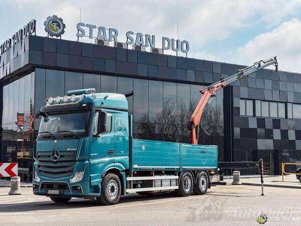 Mercedes Benz - ACTROS 2545 6x2 Palfinger PK 16001 HDS kamion s ravnom platformom + kran / STR-0185