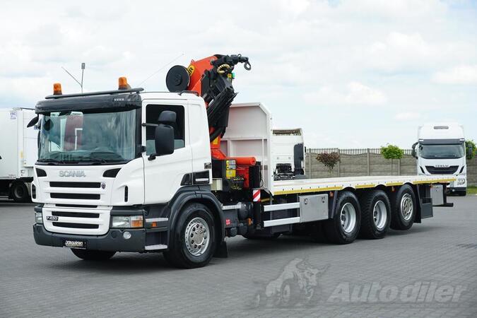 Scania - P 420 / 8 X 4 / PALFINGER PK 26002 / kamion platforma + kran / DOM-1674