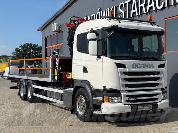 Scania -  SCANIA G 320 kamion platforma + kran / 6x2