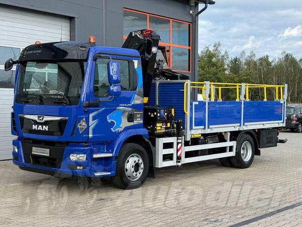 MAN - TGM 15.250 / Euro 6 kamion s ravnom platformom + kran / JOA-0206