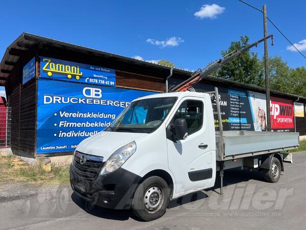 Opel - Movano kamion s ravnom platformom + kran Palfinger PC2300, 3.5t