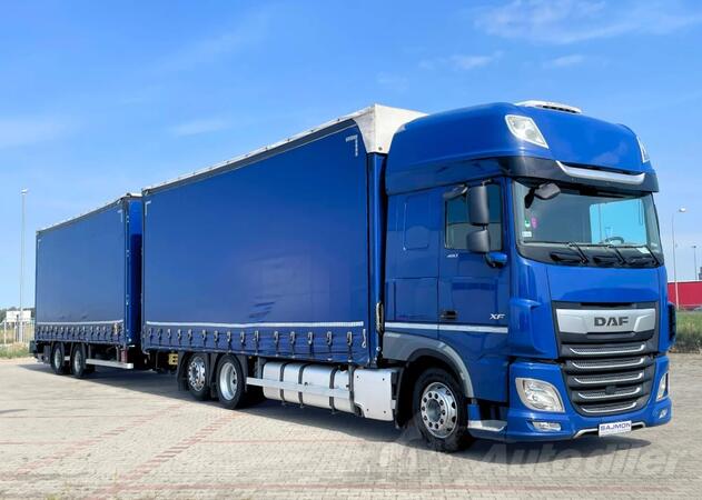DAF - XF 480 kamion sa ceradom + prikolica sa ceradom