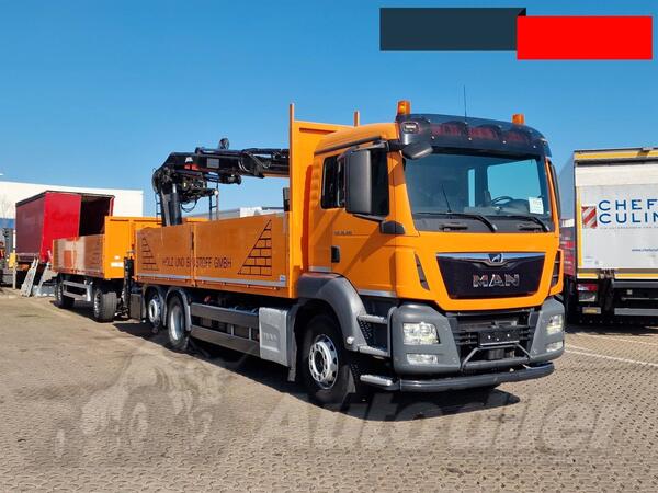 MAN - TGS 26.420 6x2 sa ravnom platformom + Kran MKG HLK181 + prikolica