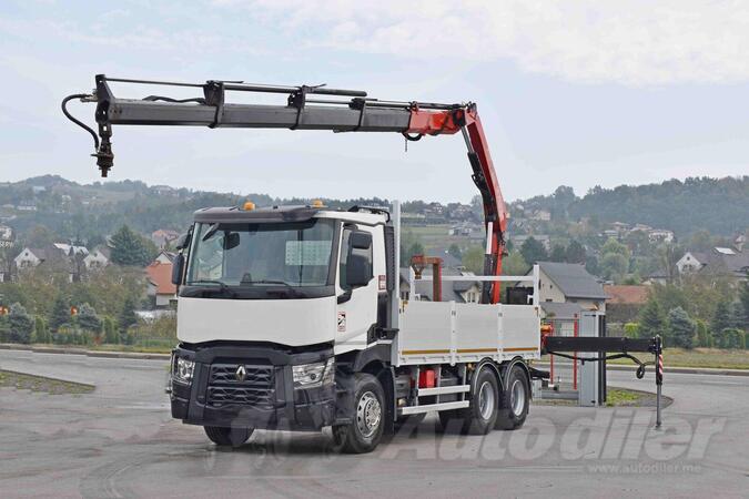 Renault - C 380 6x2 kamion s platformom + Kran Fassi F175A.0.24