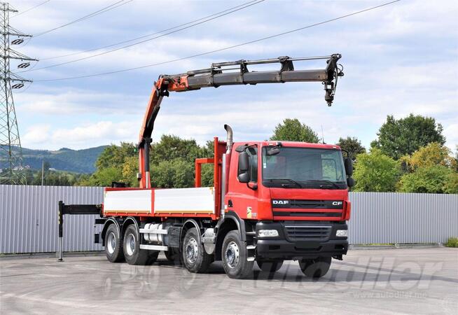 DAF - CF 85.410 Ravna platforma + Kran Palfinger PK 18002 EH C